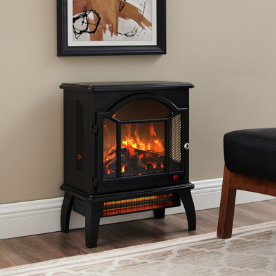 18 Inch 3D Flame Electric Infrared Quartz Fireplace - 1500W Heat, 5000 /H, Adjustable Brightness, Portable, Safe, Low Maintenance Stove 18" Effect, Remote, Easy To Operate