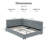 Reversible L-Shape Upholstered Platform Bed With Velvet Fabric Design-341391456-339137880