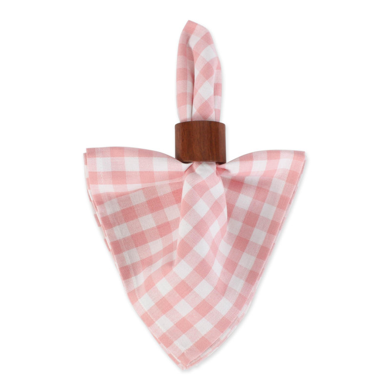 Serviette de table en coton 20 po Fairley Vichy, Rose / blanc