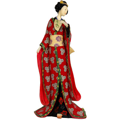 Geisha With Pale Green Sash Figurine