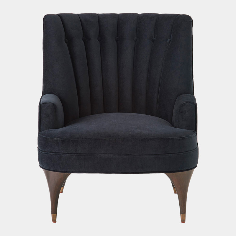 Chaise Duncan - velours noir, Velours noir
