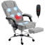 HOMCOM Vibration Massage Office Chair with Footrest Heated Lumbar Grey-869785627