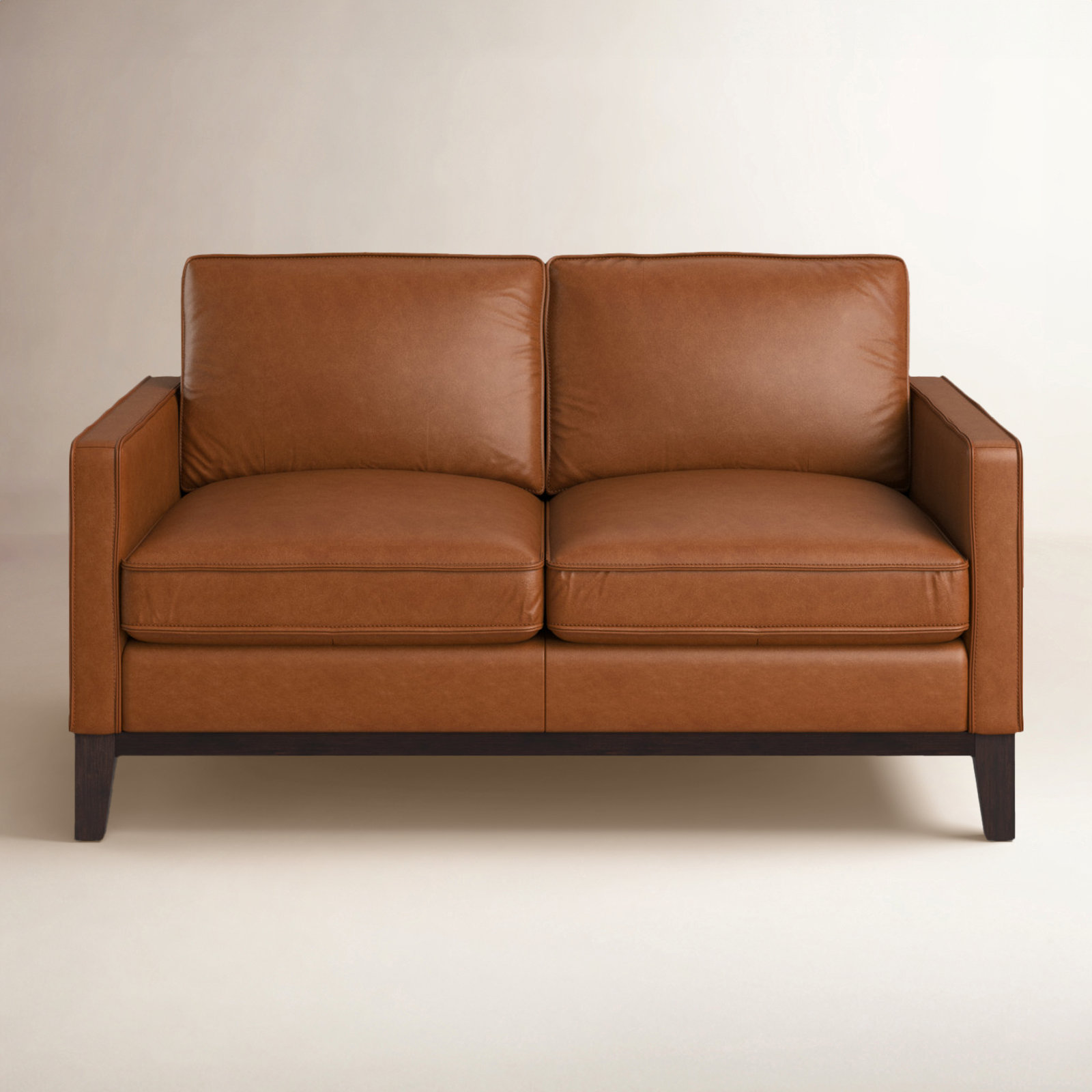 Cascades 59'' Upholstered Loveseat, Chestnut Genuine Leather