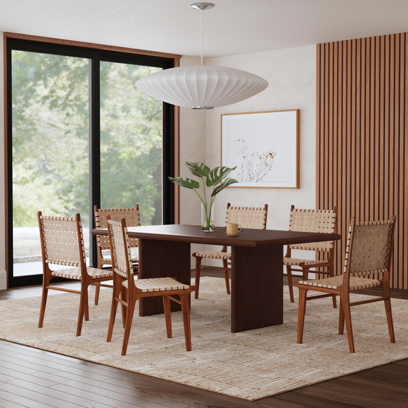 Soleil 74" Dining Table, Dark Brown