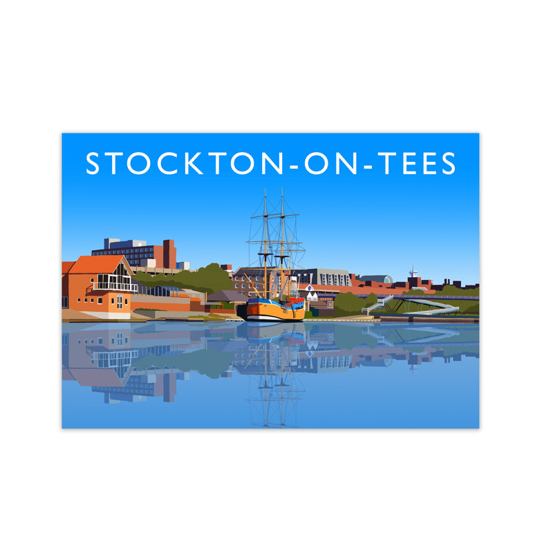 Stockton-On-Tees County Durham by Richard O'Neill - Print, 59.4cm H x 84.1cm W x 3cm D, Unframed