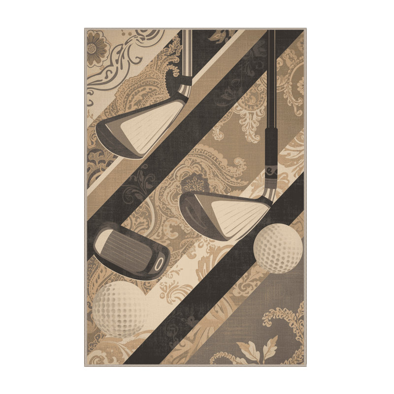 Tapis oriental classique gris lavable à la machine à balle de golf Takengon, 4 x 2
