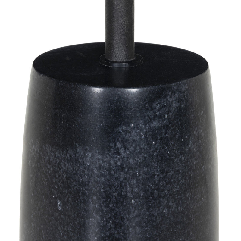 Cronos End Table, Hammered Gray, Polished Black Marble