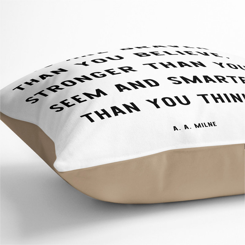 Braver Than You Believe Square Throw Cushion, Stone, 55cm H x 55cm W x 20cm D
