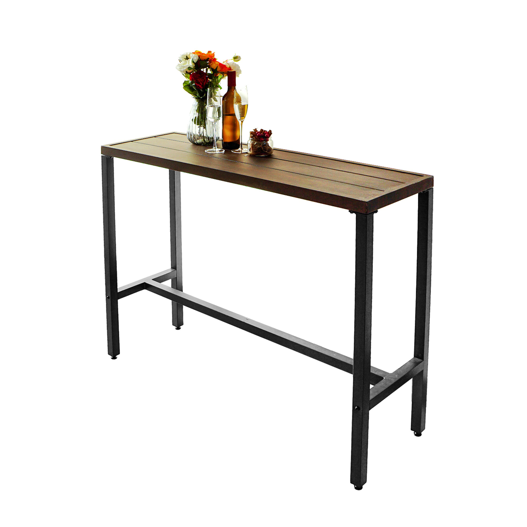 Modern Outdoor Bar Table Round Pub Table Cocktail Bistro High Table With Metal Base, Circular Tall Kitchen Dining Table Counter Bar Height Table, Green (Size : 40x40x62cm