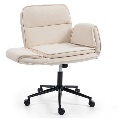 Criss Cross Chair With 5-Gear Adjustable Armrests & Wheels