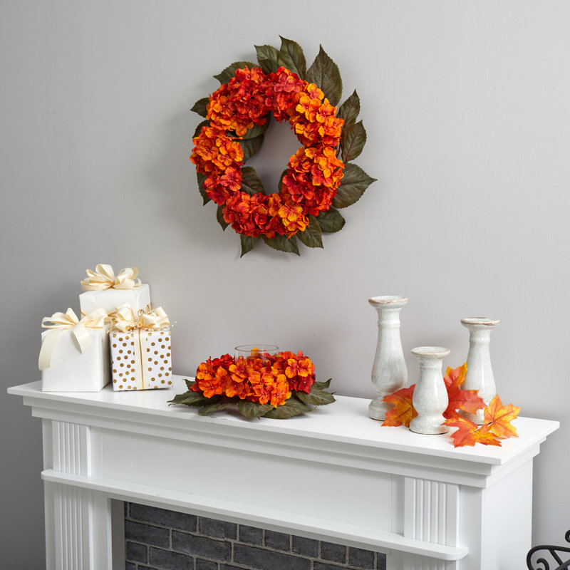 Faux Hydrangea Polyester 20'' Wreath