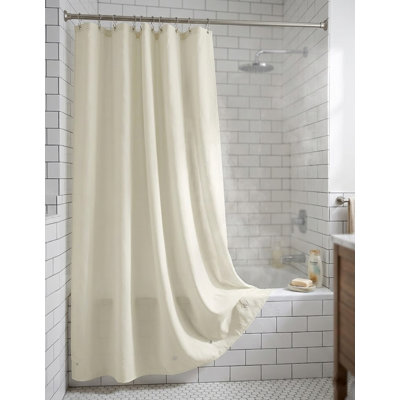 Shower Curtain Liner With Magnets - Beige