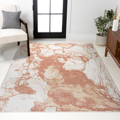 Tapis orange / crème Clemencio