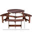 Table de pique-nique d'extérieur pour 6 personnes - 3 bancs encastrés, trou de parasol, banc de salle à manger brun, meubles imperméables