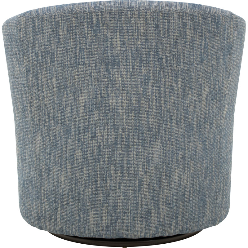 Upholstered Swivel Barrel Chair, Hapden Navy Polyester Blend