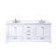 Ensemble de meuble-lavabo double avec plateau en marbre de culture et robinet-110821953