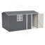 Remise de rangement extérieure 8 pi x 12 pi, bâtiment en acier très résistant XL avec fenêtre - avec portes à charnières grises et 4 bouches d'aération pour la cour, le jardin et le patio-119307018