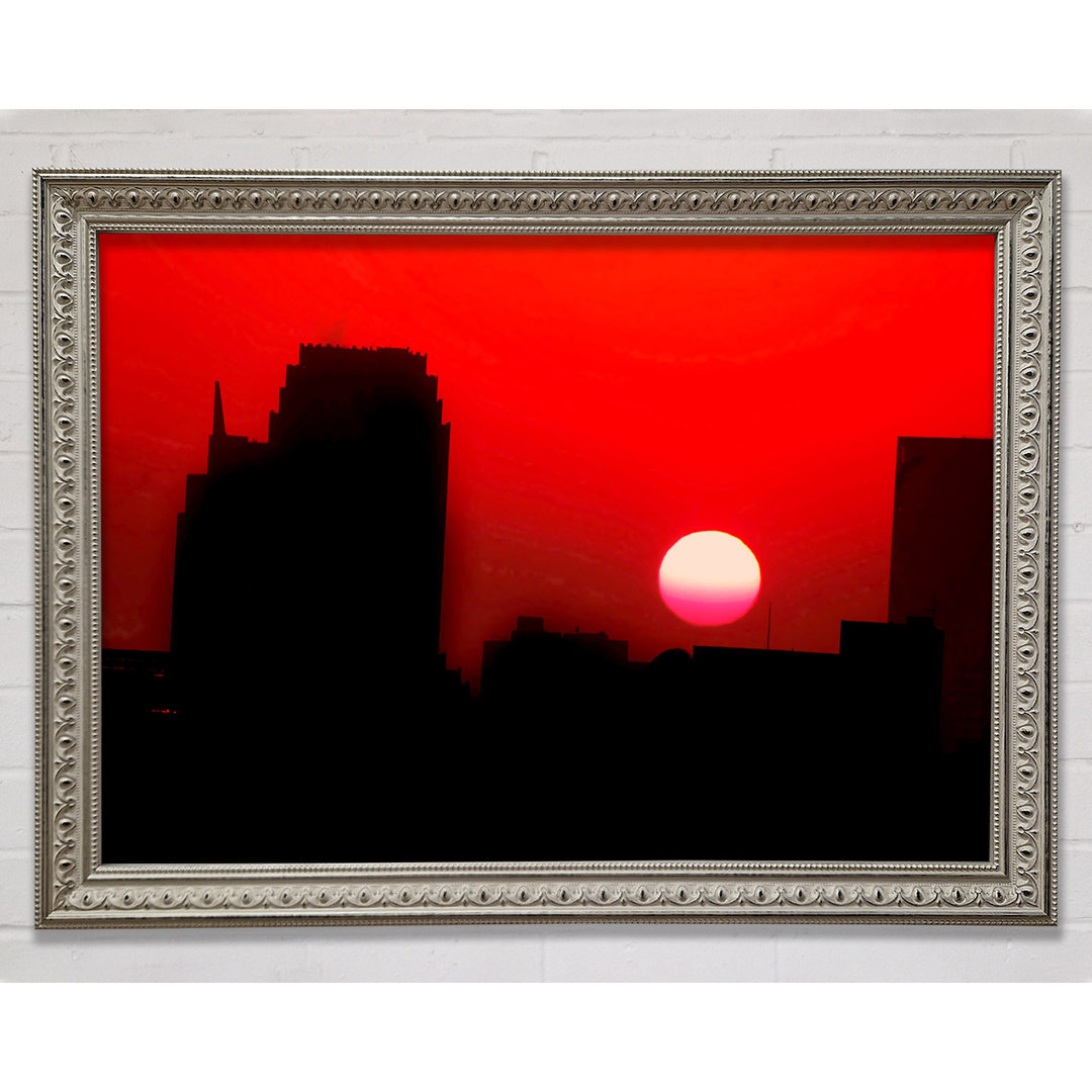 Red City Sundown - Einzelner Bilderrahmen Kunstdrucke