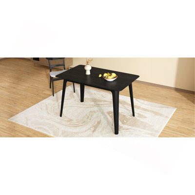 Dining Table Solid Wood Legs, Black