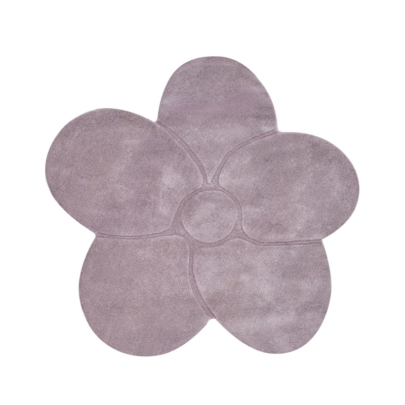 Novelty 140 cm x 140 cm Wool and Synthetic Hand Tufted Area Rug, Purple