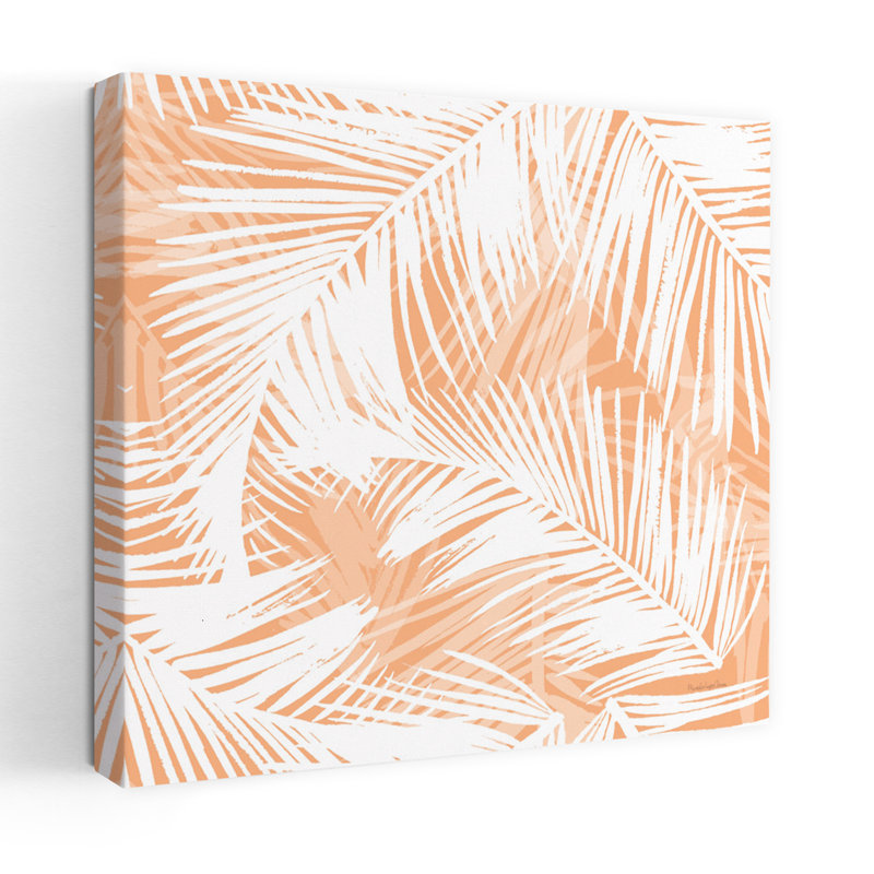 Laguna, motif abstrait, été, palmiers, art tropical, H 18 po x l 18 po