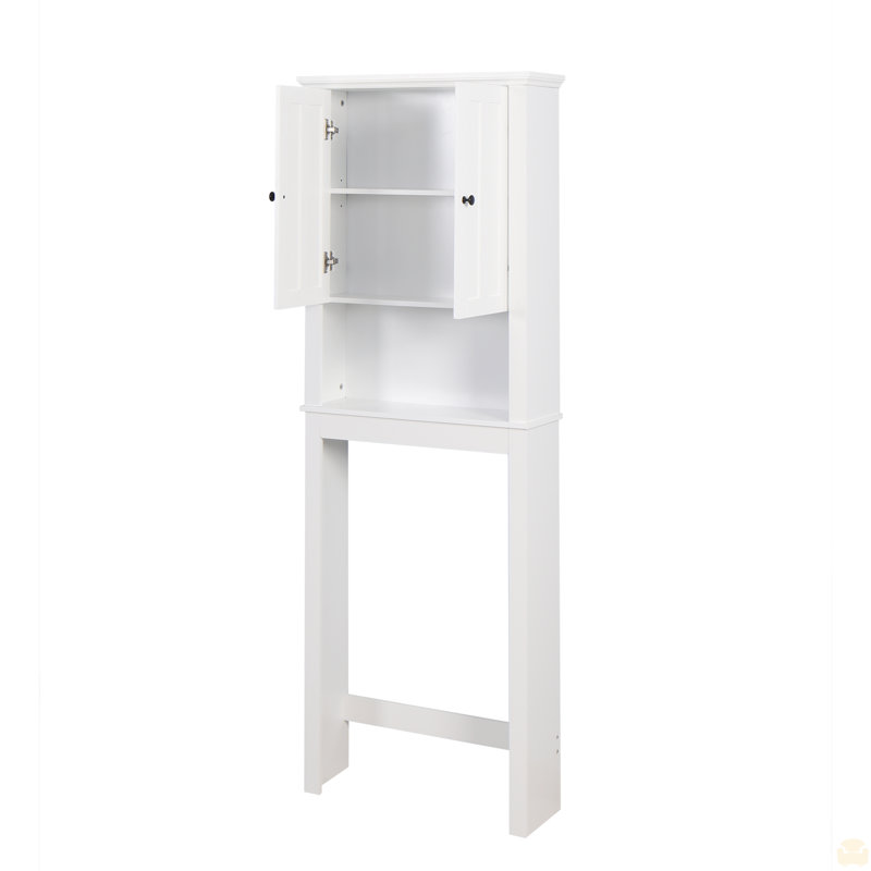 Bathroom Wooden Storage Cabinet Over-The-Toilet Space Saver with a Adjustable Shelf