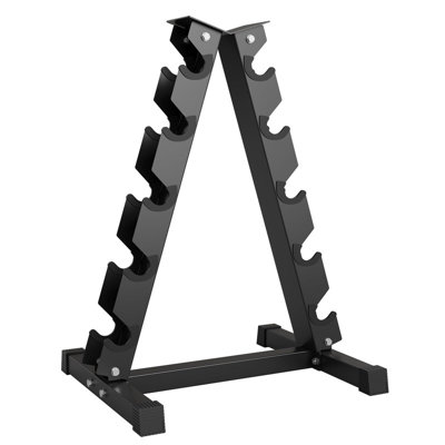 Support vertical à 5 niveaux pour haltères - rangement en acier robuste pour gymnase à domicile, support noir peu encombrant