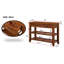 Console de style Mid-Century avec 2 tiroirs de rangement et 2 tablettes à niveaux-129228988