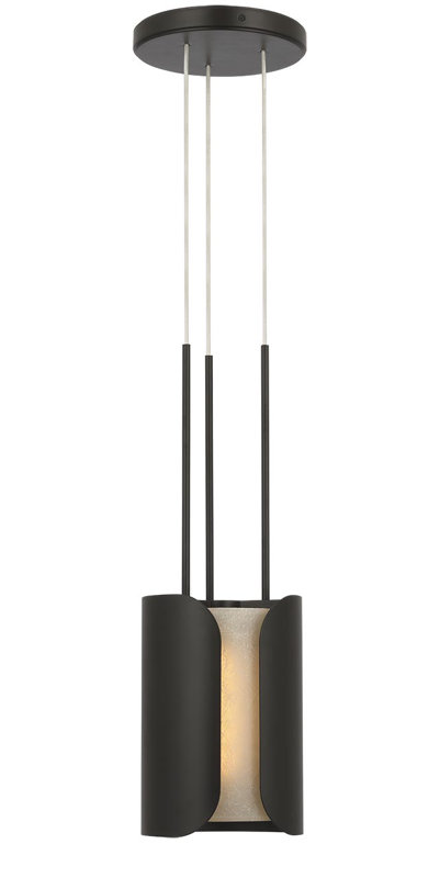 Anne-Marie Barton Armise Pendant with Nova Frost, 242" H x 7.5" W, Matte Carbon, White