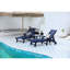 Chaise longue d'extérieur 2, 5 avec roues et porte-gobelet, bleu marine, teinture pour piscine, terrasse, patio
