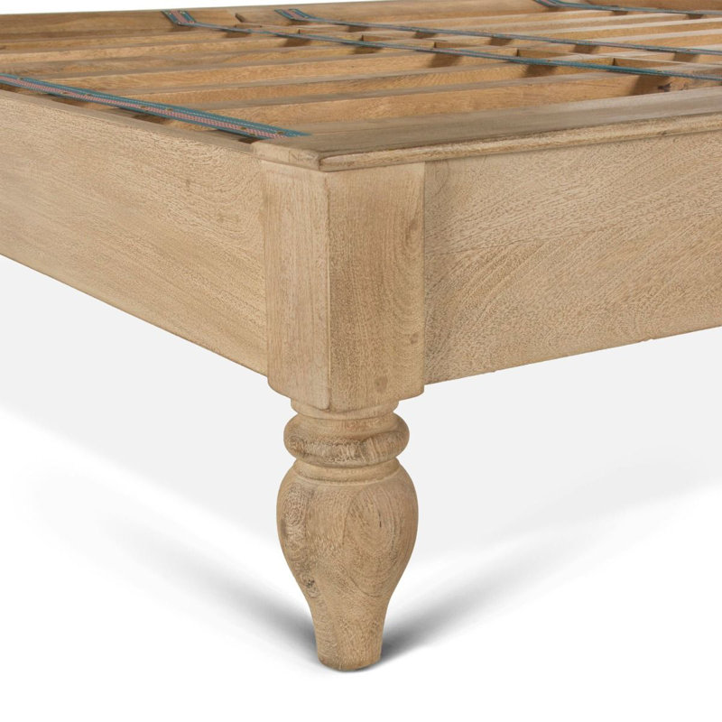 Taj Solid Wood Bed, Light Brown, King
