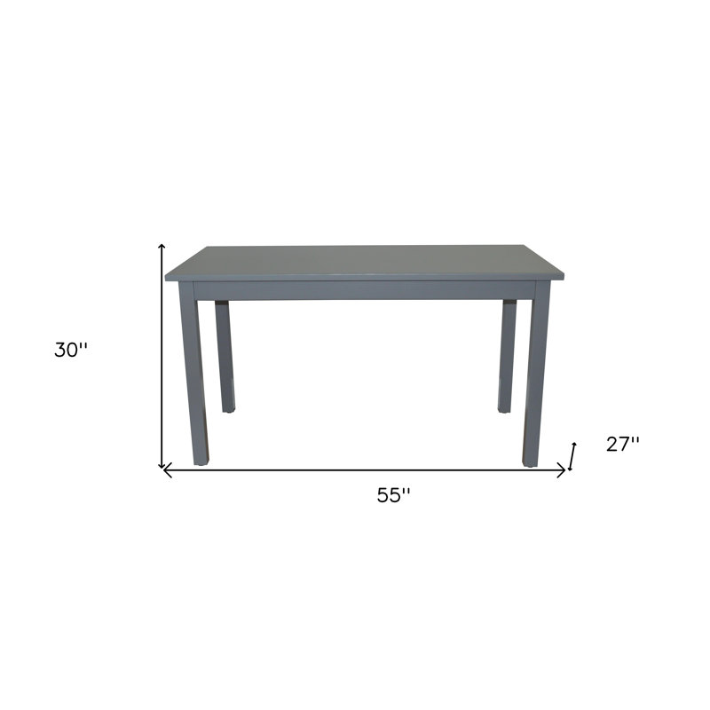  60" Gray Solid Wood Dining Table, 30"H x 60"L x 27"W, Gray
