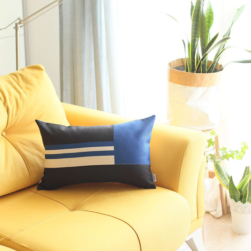 Throw Pillow, Yellow/Black, Polyester