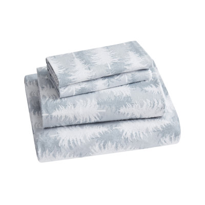 Tree 4-Piece Triple Brushed Cotton Flannel Bed Sheet Set