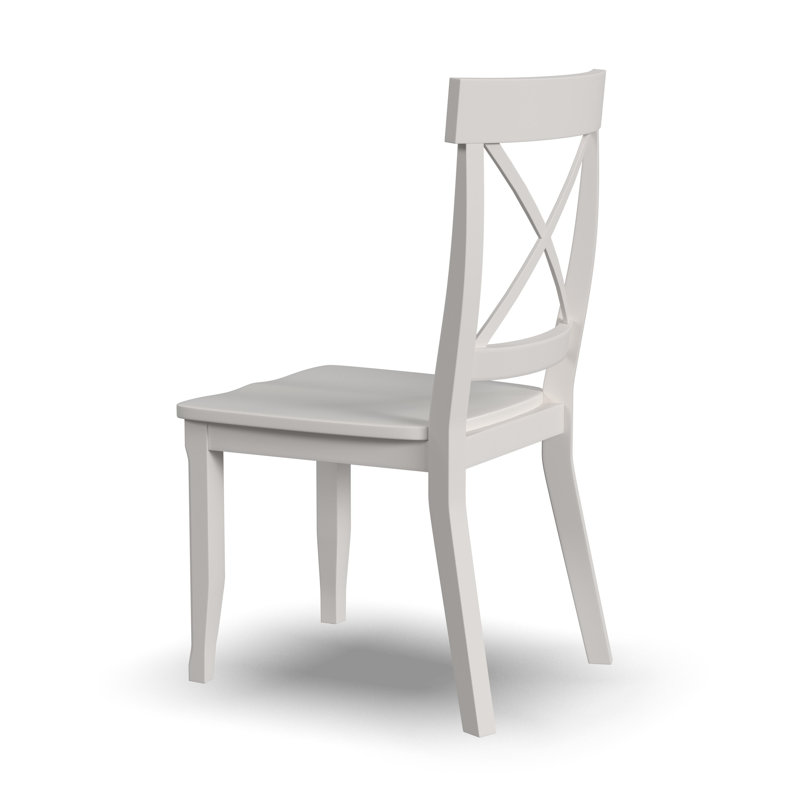 Chaise d'appoint à dossier en croix en bois massif Standridge, Blanc
