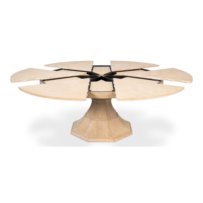 Giselle Round Dining Table, 30"H x 66"L x 66"W, Bleached Oak