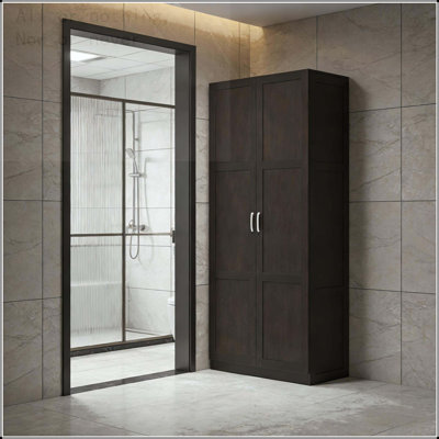 Tall Kitchen Pantry Cabinet with 7 Compartments and Soft-Close Hinges
