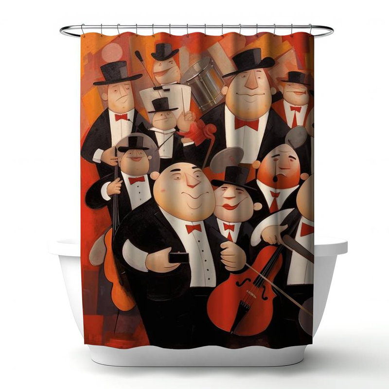 Shower Curtain MU50 – Polyester Shower Curtain, Dye Sublimation Print, 71" W × 74" L