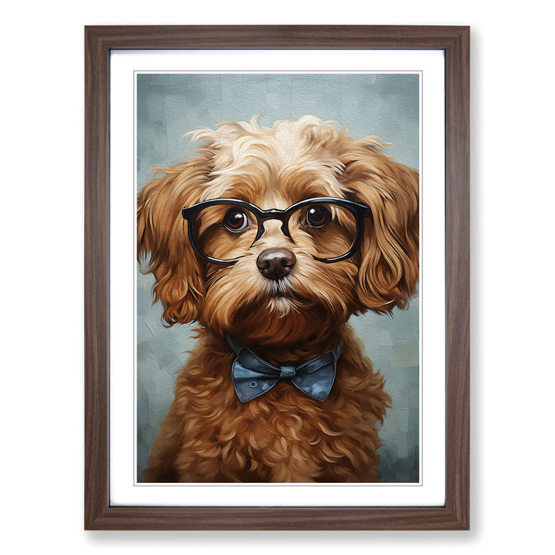 Single Picture Frame Print on Wood, Walnut Framed, 46cm H x 34cm W