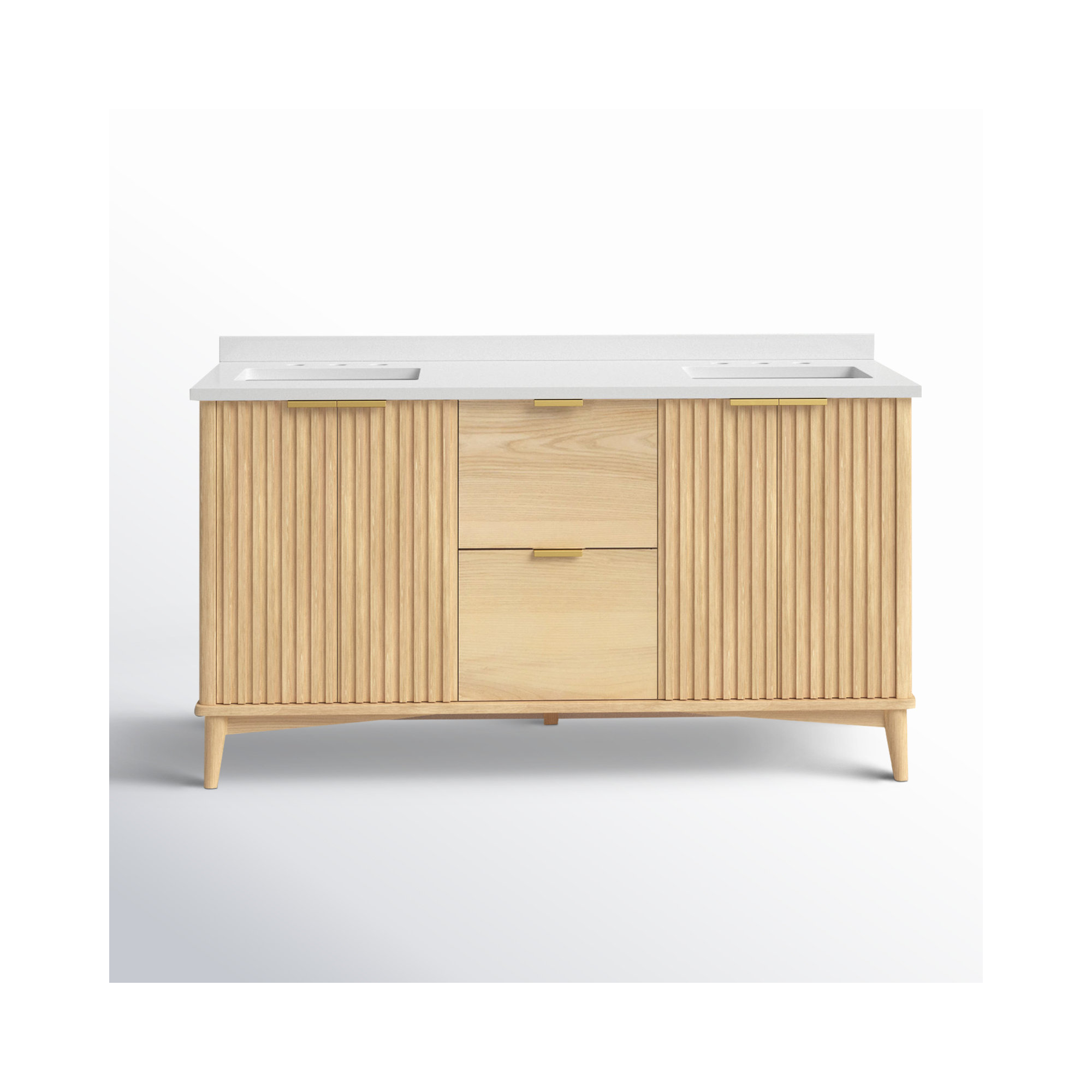  Gabi 60 in. Double Sink Bathroom Vanity, Rustic Ash