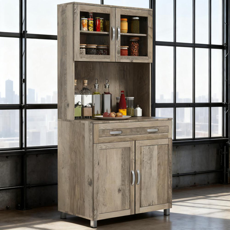 Buffet de cuisine avec huche Modern Kitchen Pantry, armoire autoportante