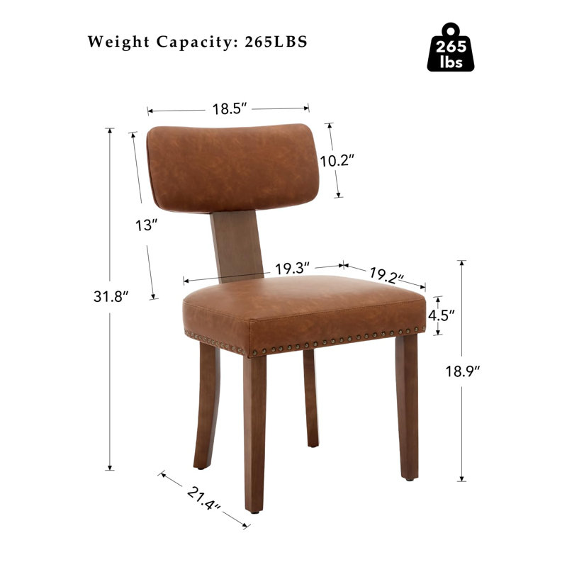 Upholstered Dining Chair, Brown, 4, Brown