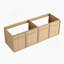 Meuble-lavabo mural 60 po avec double lavabo en résine, 4 portes à fermeture douce, chêne original, contreplaqué (KD-PACKING)