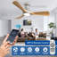 Ventilateur de plafond encastré à profil bas de 42 pouces en bois, 3 pales, avec éclairage et télécommande ; ventilateur intérieur/extérieur à intensité variable avec télécommande, moteur CC silencieux et minuterie.-750143519-750143512-750143489