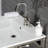 Kingston Brass Quadras 25-Inch Ceramic Console Sink with Stainless Steel Base and Shelf-49617813-49610617