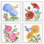 Ensemble de 4 giclées encadrées "Brushstroke Florals & Butterflies", design par Paul Brent