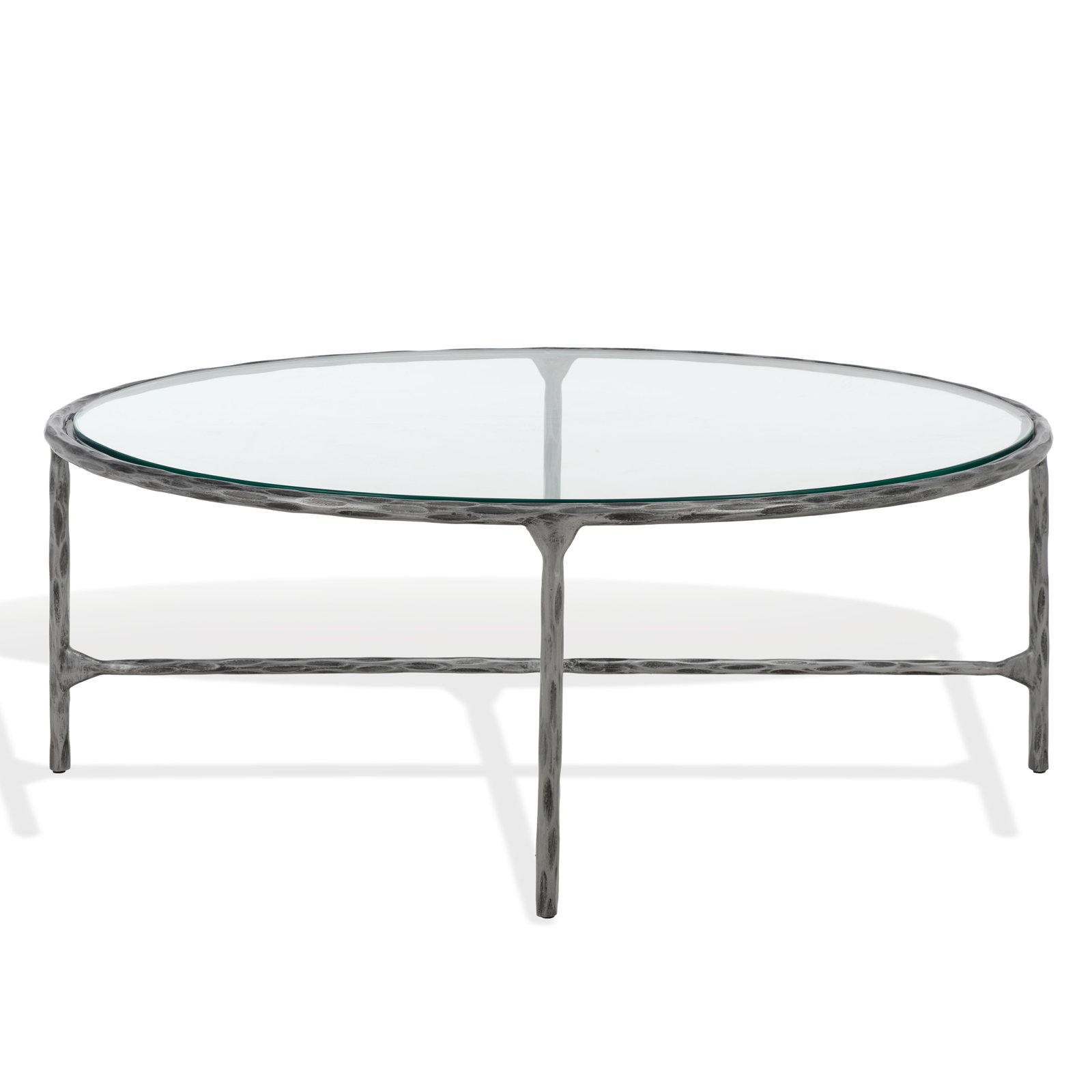 Evelynn Coffee Table, Silver, Clear