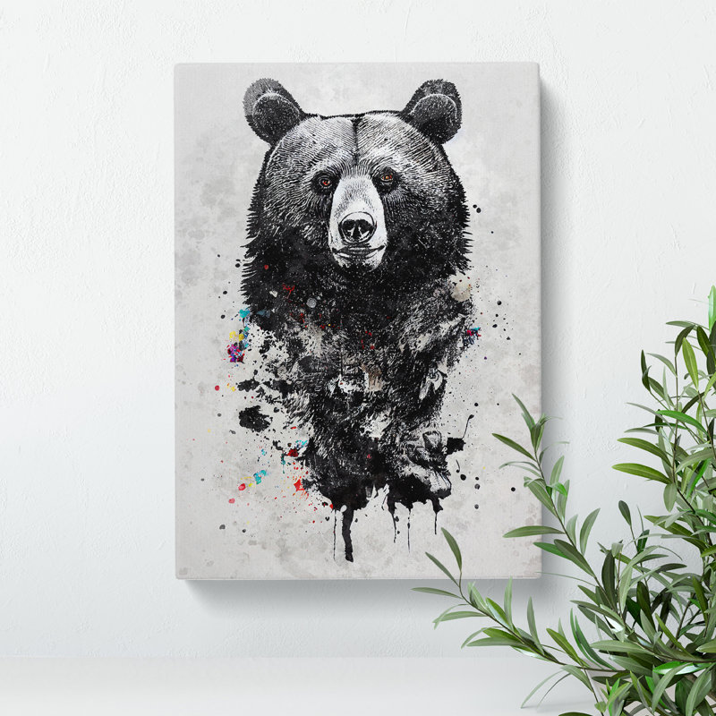 Graffiti Bear No.1 - Wrapped Canvas, 50cm H x 35cm W x 3cm D