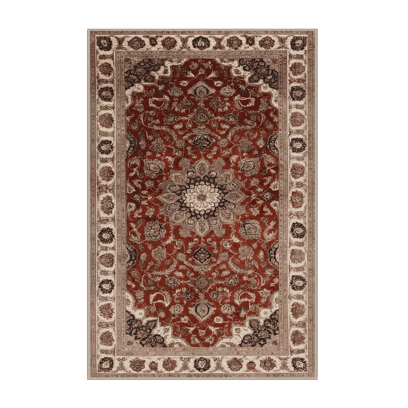 Machine Washable Persian Brown Area Rug, Rectangle 2' x 3'
