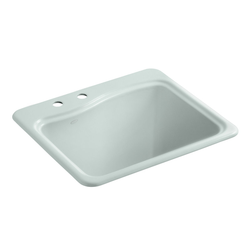 River Falls Metal Rectangular Drop-In Bathroom Sink, Frost, 2